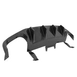13-14 Ford Mustang GT500 Rear Diffuser Lip W/ V3 Fin - Carbon Fiber Print PP