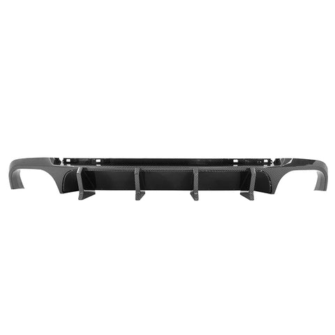 13-14 Ford Mustang GT500 Rear Diffuser Lip W/ V4 Fin - Carbon Fiber Print PP