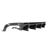 13-14 Ford Mustang GT500 Rear Diffuser Lip W/ V4 Fin - Carbon Fiber Print PP