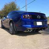 13-14 Ford Mustang GT500 Rear Diffuser Lip W/ V4 Fin - Carbon Fiber Print PP