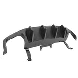 13-14 Ford Mustang GT500 Rear Diffuser Lip W/ V4 Fin - Carbon Fiber Print PP