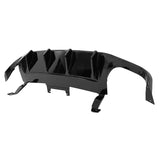 13-14 Ford Mustang GT500 Rear Diffuser Lip W/ V3 Style Fin - Gloss Black PP