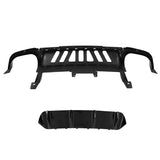 13-14 Ford Mustang GT500 Rear Diffuser Lip W/ V3 Style Fin - Gloss Black PP
