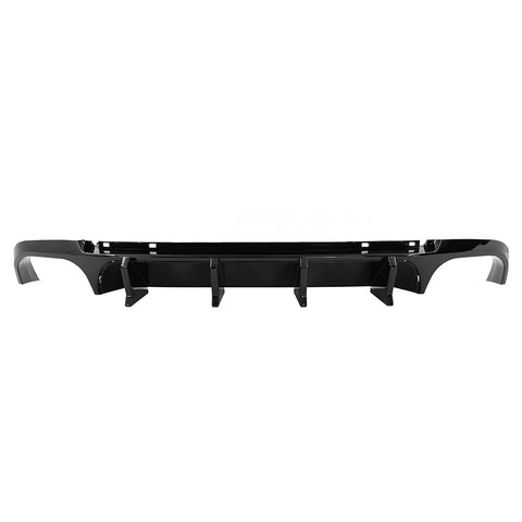 13-14 Ford Mustang GT500 Rear Diffuser Lip W/ V4 Style Fin - Gloss Black PP