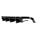 13-14 Ford Mustang GT500 Rear Diffuser Lip W/ V4 Style Fin - Gloss Black PP