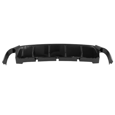 13-14 Ford Mustang V6 GT Rear Diffuser Lip W/ V1 Style Fin - Gloss Black PP