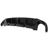 13-14 Ford Mustang V6 GT Rear Diffuser Lip W/ V2 Style Fin - Gloss Black PP