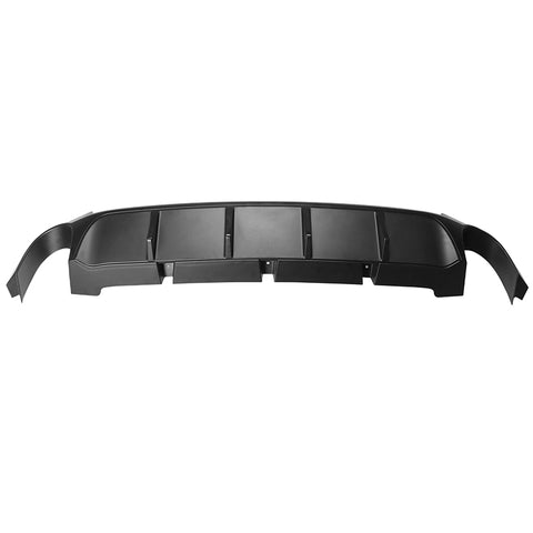 13-14 Ford Mustang V6 GT Rear Diffuser Lip W/ V1 Style Fin - Matte Black PP