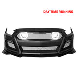 15-17 Ford Mustang GT500 Style Front Bumper Cover Lip LED Grille Conversion