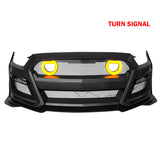 15-17 Ford Mustang GT500 Style Front Bumper Cover Lip LED Grille Conversion
