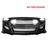 18-23 Ford Mustang GT500 Style Front Bumper Cover Lip LED Grille Conversion