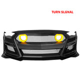 18-23 Ford Mustang GT500 Style Front Bumper Cover Lip LED Grille Conversion