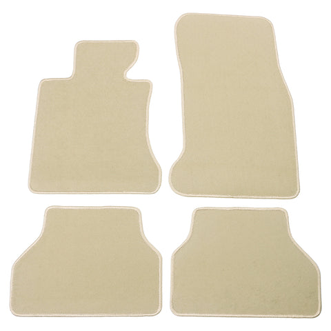 05-10 BMW E60 5-Series Sedan Floor Mats Front & Rear Nylon Beige Carpet 4PC