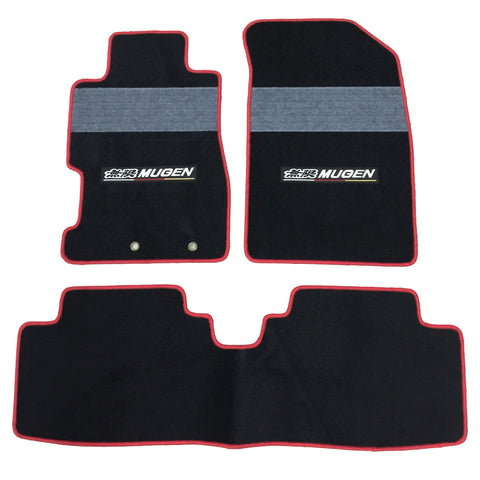 01-05 Civic 02-05 Honda Civic SI MUGEN Style Floor Mats Nylon W/ Gray Stripe