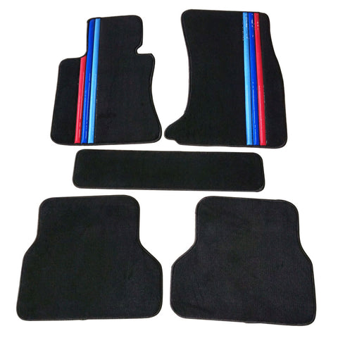 04-09 E60 5 Series 4D Front Rear OE Floor Mat M Color Stripe