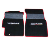 96-00 Honda Civic Floor Mats Carpet Front & Rear Nylon Black W/ Gray Stripe