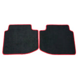 96-00 Honda Civic Floor Mats Carpet Front & Rear Nylon Black W/ Gray Stripe