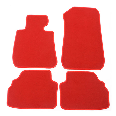 07-13 BMW E92 Coupe M3 Car Floor Mats Liner Front Rear - Nylon Red Carpet 4PC