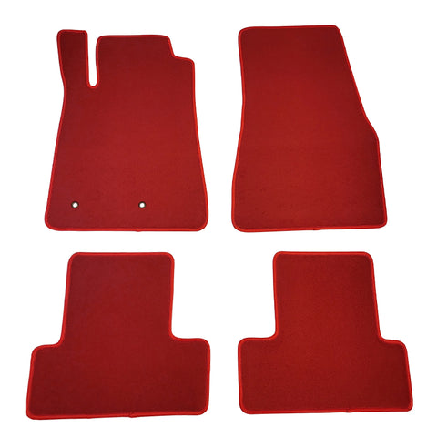 05-09 Ford Mustang Car Floor Mats Liner Front Rear - Nylon Red Carpet 4PC