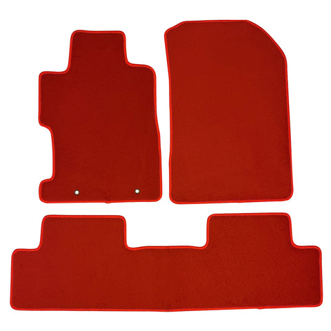 06-11 Honda Civic Car Auto Floor Mats Liner Front Rear Nylon Red Carpet 3PC