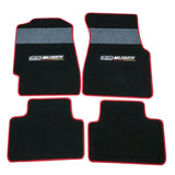 92-95 Honda Civic OE Fitment Floor Mats Carpet Nylon Black With Gray Stripe