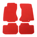 90-96 Nissan 300ZX Car Floor Mats Liner Front Rear Nylon Red Carpet 4PC