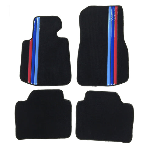 14-17 BMW F32 Front Rear OE Floor Mats M Color Stripe Premium Quality