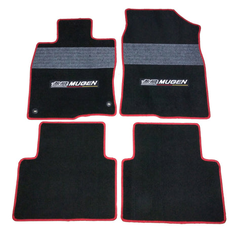 16-18 Honda Civic Sedan OE Factory Fit Mugen Floor Mats Black W/ Gray Stripe