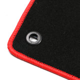 Custom Black Floor Mats For Honda Civic Hatch 16-21 - Nylon, Red Edge, FC Logo