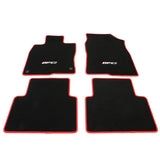 Custom Black Floor Mats For Honda Civic Hatch 16-21 - Nylon, Red Edge, FC Logo