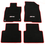 16-21 Honda Civic Floor Mats Carpet Front Rear Black Nylon W/ Red Edge & FK