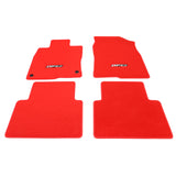 16-21 Honda Civic Floor Mats Carpet Front Rear Red Nylon W/ FC Logo - 4PCS