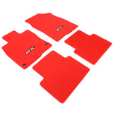 16-21 Honda Civic Floor Mats Carpet Front Rear Red Nylon W/ FK Logo - 4PCS