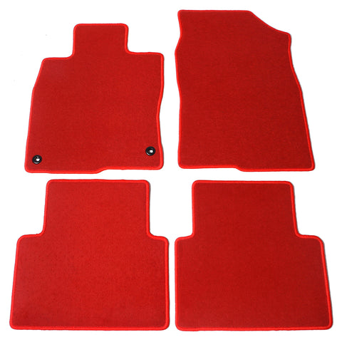 16-21 Honda Civic Car Floor Mats Liner Front Rear Nylon Red Carpets 4PCS