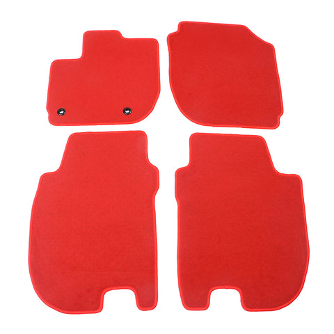 15-18 Honda Fit Car Floor Mats Liner Front Rear Nylon Red Carpets 4PCS