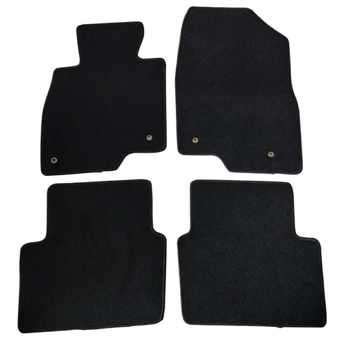14-18 Mazda 3 Floor Mats Carpet Front & Rear Black 4PC - Nylon