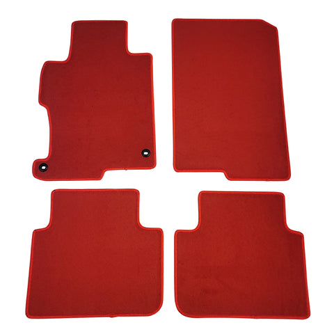 13-17 Honda Accord 4Dr Floor Mats Liner Front Rear - Nylon Red Carpets 4PCS