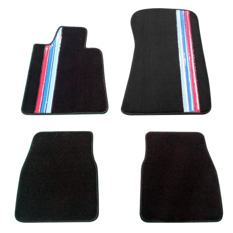 84-91 BMW 3 Series E30 Coupe Floor Mats Carpet Front And Rear Black Nylon
