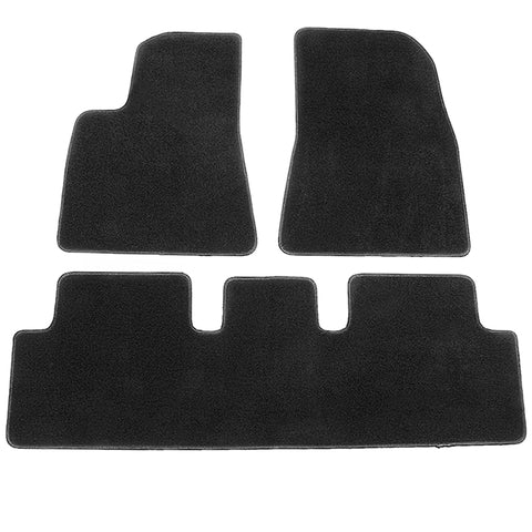 17-23 Tesla Model 3 Floor Mats Front and Second Row - Black Nylon