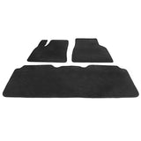 12-19 Tesla Model S Floor Mats Front and Second Row - Black Nylon