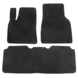 12-19 Tesla Model S Floor Mats Front and Second Row - Black Nylon