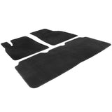 12-19 Tesla Model S Floor Mats Front and Second Row - Black Nylon