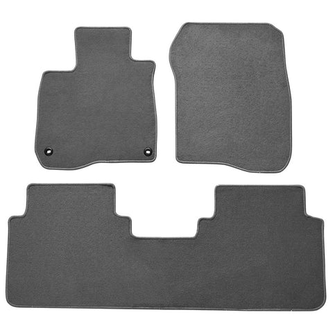 17-21 Honda CR-V Nylon Car Floor Mats Carpet Front & Rear 3PC Set - Grey