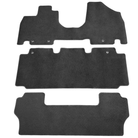 11-17 Honda Odyssey Nylon Car Floor Mats Carpet Front & Rear 3PC - Black