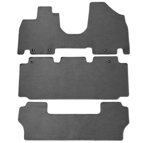 11-17 Honda Odyssey Nylon Car Floor Mats Carpet Front & Rear 3PC - Grey