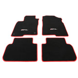 22-23 Honda Civic Floor Mats Carpet Front Rear Black Nylon W/ Red Edge & FL