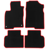 22- Honda Civic Sedan Floor Mats Carpet - Black With Red Edge 4PCS Nylon