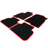 22- Honda Civic Sedan Floor Mats Carpet - Black With Red Edge 4PCS Nylon