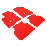 22-23 Honda Civic Floor Mats Carpet Front Rear Red Nylon W/ FE Logo - 4PCS