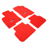 22-23 Honda Civic Floor Mats Carpet Front Rear Red Nylon W/ FL Logo - 4PCS
